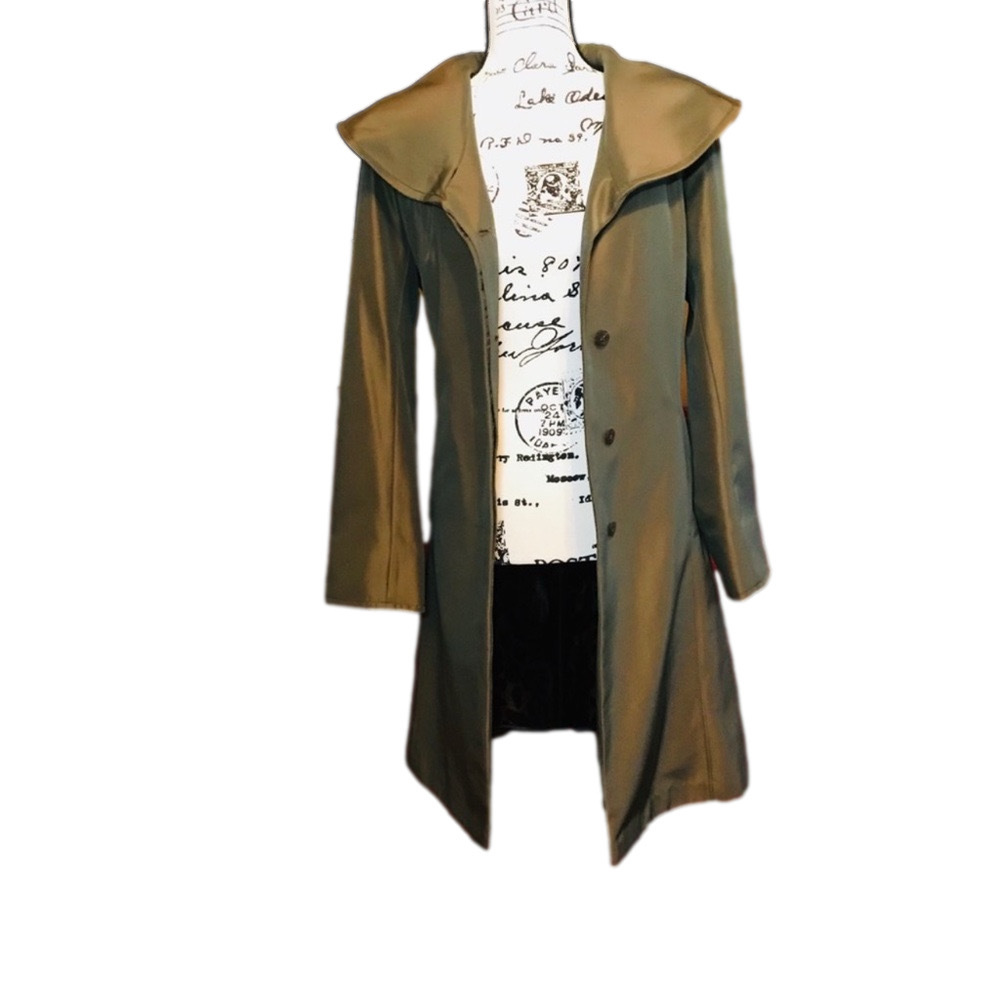 Jones New York Olive Trench Coat - Picture 3 of 6